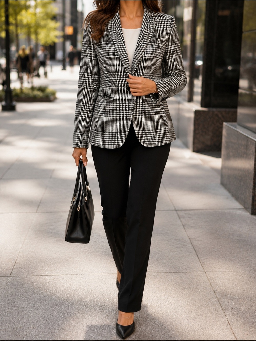 NWOT - Banana Republic Long and Lean Houndstooth Blazer